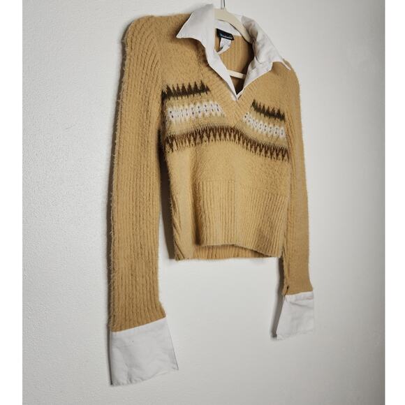 Vintage y2k Office Siren Sweater Polo Dress Shirt Punk Goth Emo Coolwear Medium - Picture 2 of 7